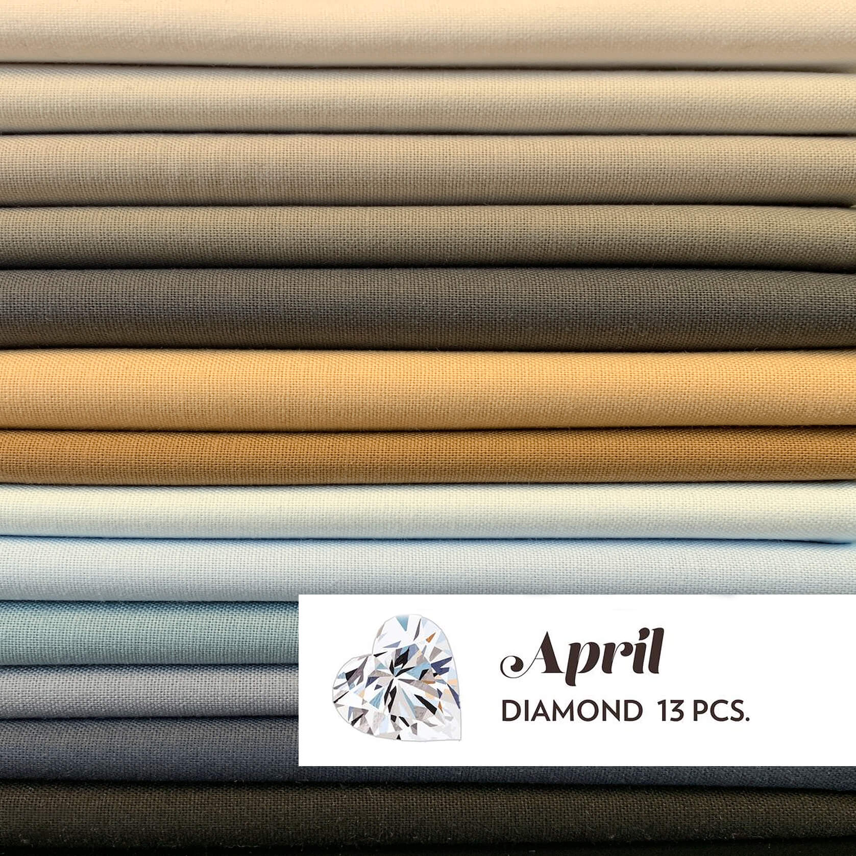 April Diamond Birthstone 13 Piece Fat Quarter Bundle by Paintbrush Studio Paintbrush Studio Diamond Fat Quarter Bundle